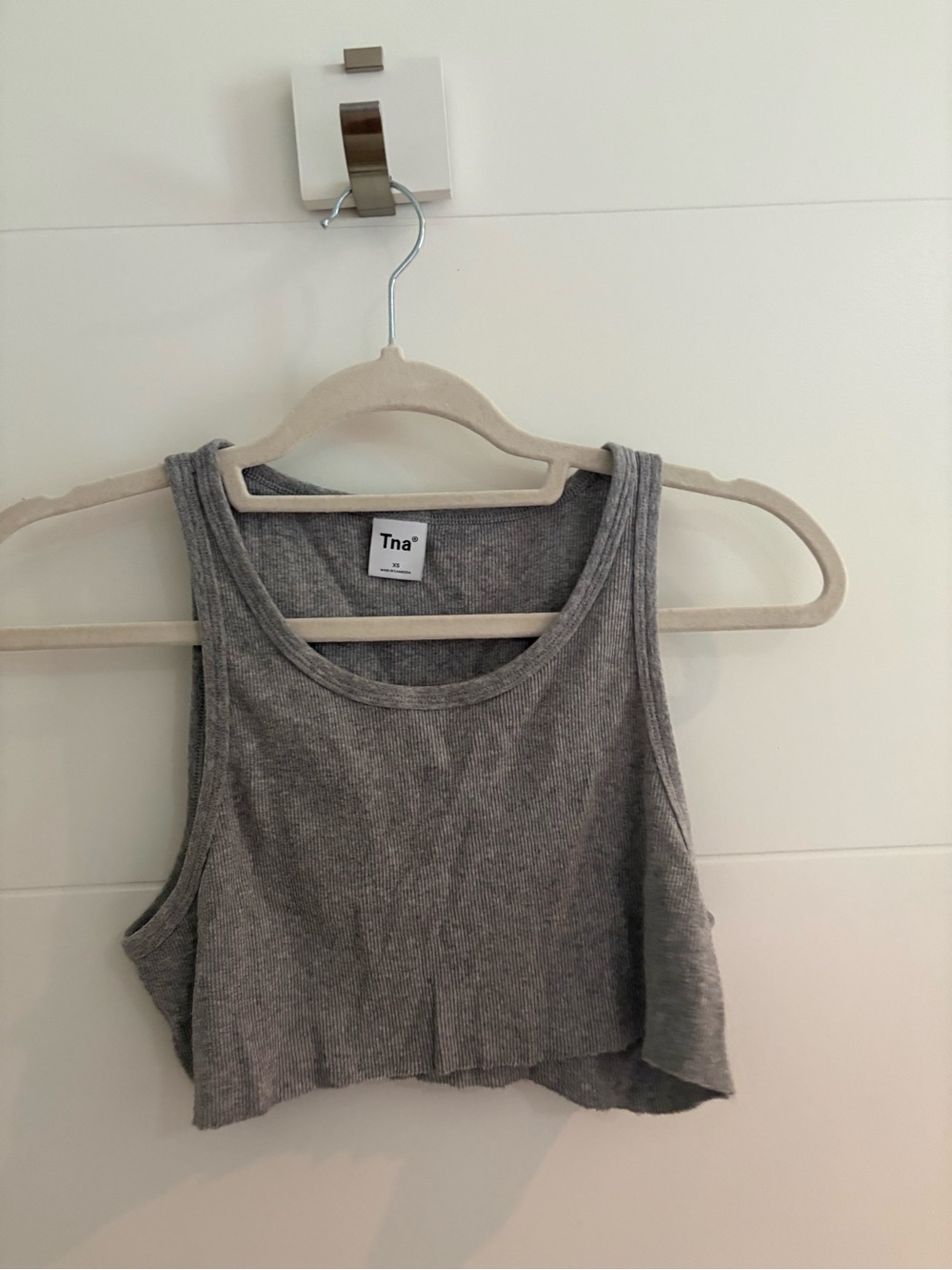 TNA Ribbed Gray Cropped Tank